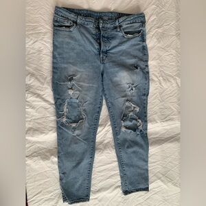 Old Navy Blue Skinny Jeans with Distressed Details